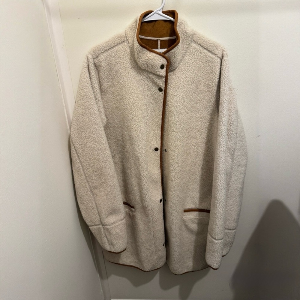 Men's Cream Jacket with Brown Accents
